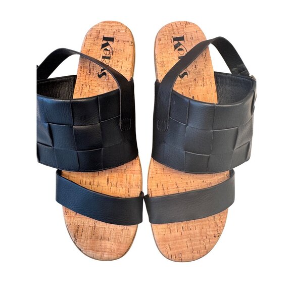 Kork Ease Fraya Platform Sandal Size 8 Black Leather Open Toe NWOB Buckle NWOB - Picture 3 of 11